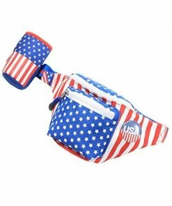 Tipsy Elves American Flag USA Fanny Pack With Drink Holder Clothing Accessories