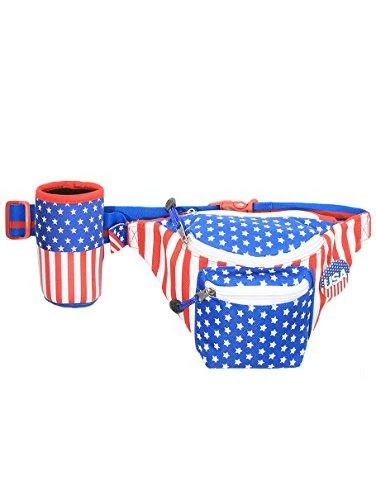 Tipsy Elves American Flag USA Fanny Pack With Drink Holder Clothing Accessories 6 Tipsy Elves American Flag USA Fanny Pack With Drink Holder Clothing Accessories