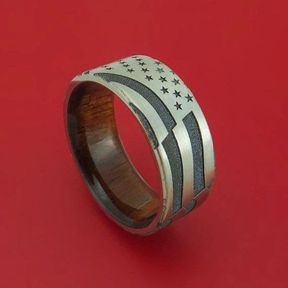 StonebrookJewelry Titanium American Flag Custom Made United States Flag Ring With Wood Sleeve Gift Collection 3 StonebrookJewelry Titanium American Flag Custom Made United States Flag Ring With Wood Sleeve Gift Collection