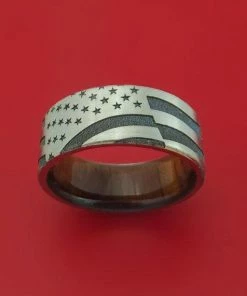 StonebrookJewelry Titanium American Flag Custom Made United States Flag Ring With Wood Sleeve Gift Collection 7 StonebrookJewelry Titanium American Flag Custom Made United States Flag Ring With Wood Sleeve Gift Collection