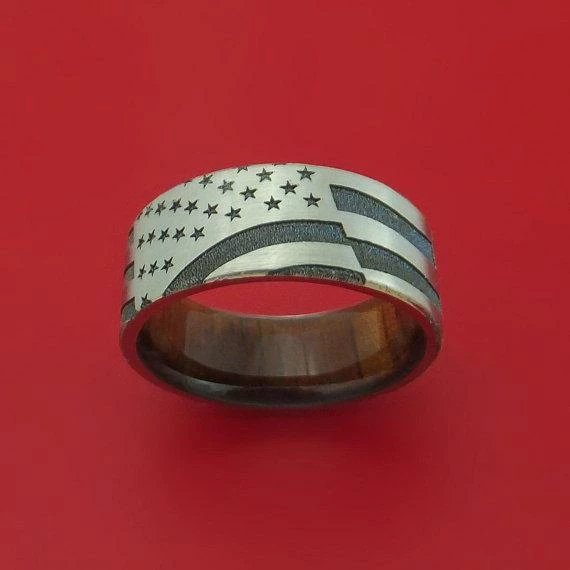 StonebrookJewelry Titanium American Flag Custom Made United States Flag Ring With Wood Sleeve Gift Collection 4 StonebrookJewelry Titanium American Flag Custom Made United States Flag Ring With Wood Sleeve Gift Collection