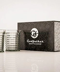 GODFATHER Tornado Whiskey Glasses, Gift Pack Set Of 2 - Unique Scotch Lead Free Liquor Tumblers, Dishwasher Safe, Classic Old Fashioned Barware, Rum Vodka Glassware, Elegant Ultra Clarity Cocktail Bourbon Glass Casual Glasses
