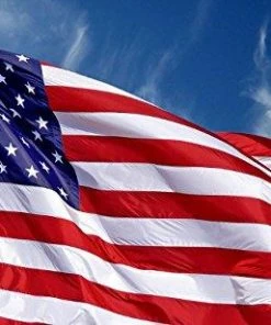 A Flag For The Fallen U.S. American Flag 6'x10' + FREE Affiche. Made In USA With Top-Rated DURALAST Fabric. Embroidered Stars Sewn Stripes. Sturdy Brass Grommets. 30% Of Proceeds Donated To Families Of Fallen Officers.