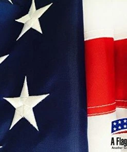 A Flag For The Fallen U.S. American Flag 6'x10' + FREE Affiche. Made In USA With Top-Rated DURALAST Fabric. Embroidered Stars Sewn Stripes. Sturdy Brass Grommets. 30% Of Proceeds Donated To Families Of Fallen Officers.