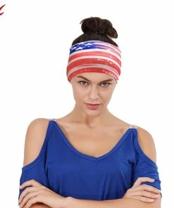 Onlineamericanstore Unisex Men American Flag Stripe Sporting Headband Head Wrap Ears Hair Bands Haar Accessoires Turban Hair Bands