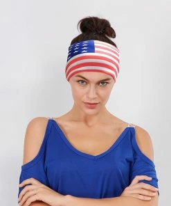 Onlineamericanstore Unisex Men American Flag Stripe Sporting Headband Head Wrap Ears Hair Bands Haar Accessoires Turban Hair Bands