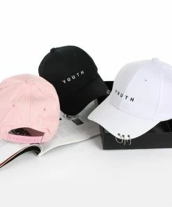 Onlineamericanstore Accessories Unisexe Lettre Imprimé Solide Caps Hommes Femmes Anneau Hip Hop Casquette De Baseball Coton Snapback Chapeau