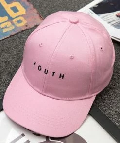 Onlineamericanstore Accessories Unisexe Lettre Imprimé Solide Caps Hommes Femmes Anneau Hip Hop Casquette De Baseball Coton Snapback Chapeau