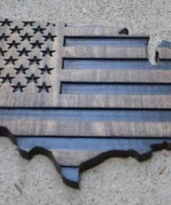 LooseCannonDesign United States Outline / Wooden Wall Art / United States Flag / American Flag Art Flags & Banner