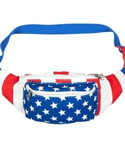 Juvale Clothing Accessories USA Fanny Pack - American Flag Fanny Pack, Patriotic Waist Bag For Vacations, Special Events, Daily Use - 15 X 4.5 X 3 Inches