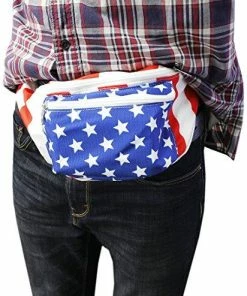 Juvale Clothing Accessories USA Fanny Pack - American Flag Fanny Pack, Patriotic Waist Bag For Vacations, Special Events, Daily Use - 15 X 4.5 X 3 Inches