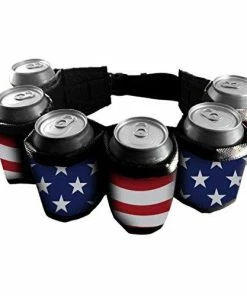 Bioworld USA Flag Americana Beverage Utility Six Pack Belt