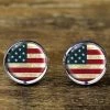 ElegantLocketShop Clothing Accessories USA Flag Cufflinks, US Flag Cufflinks, American Flag Cufflinks, USA Flag Jewelry