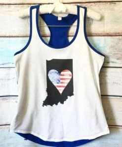 RachelReneDesigns USA Indiana Love Labor Day Tank Women Clothing