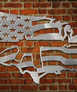 AdvancedMetalArt American Flag USA Map / Flag With AR15 Cut Out Of It. Metal Art. Aluminum