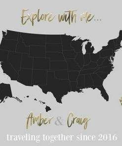 Online American Store Patriotic Stickers USA Travel Map, Map Your Travels, Canvas Pushpin Map, Husband Gift, Personalized Canvas, Personalized Map, Personalized Wedding Gift