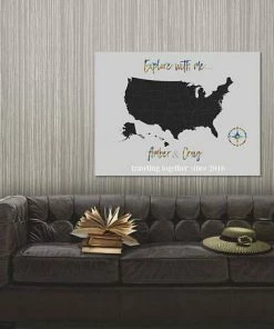 Online American Store Patriotic Stickers USA Travel Map, Map Your Travels, Canvas Pushpin Map, Husband Gift, Personalized Canvas, Personalized Map, Personalized Wedding Gift