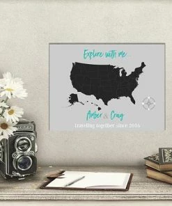 Online American Store Patriotic Stickers USA Travel Map, Map Your Travels, Canvas Pushpin Map, Husband Gift, Personalized Canvas, Personalized Map, Personalized Wedding Gift