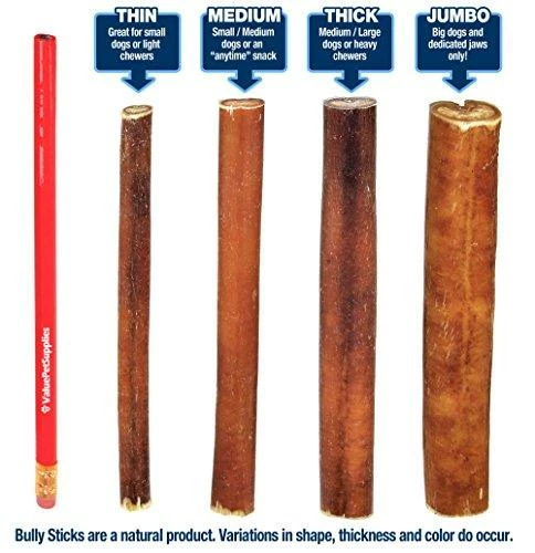 ValueBull All Natural 6 Inch Bully Stick Dog Chews Pets 24 ValueBull All Natural 6 Inch Bully Stick Dog Chews Pets