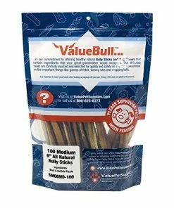 ValueBull All Natural 6 Inch Bully Stick Dog Chews Pets 52 ValueBull All Natural 6 Inch Bully Stick Dog Chews Pets