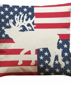 Onlineamericanstore Vintage American Flag Pillow Cases Cotton Linen Sofa Cushion Cover Home Decor Accessories
