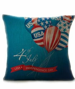Onlineamericanstore Vintage American Flag Pillow Cases Cotton Linen Sofa Cushion Cover Home Decor