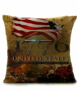 Onlineamericanstore Vintage American Flag Pillow Cases Cotton Linen Sofa Cushion Cover Home Decor
