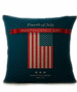 Onlineamericanstore Vintage American Flag Pillow Cases Cotton Linen Sofa Cushion Cover Home Decor