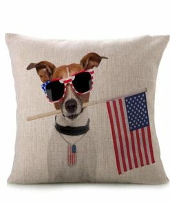 Onlineamericanstore Vintage American Flag Pillow Cases Cotton Linen Sofa Cushion Cover Home Decor Accessories