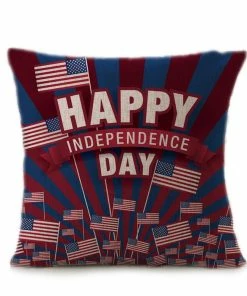 Onlineamericanstore Vintage American Flag Pillow Cases Cotton Linen Sofa Cushion Cover Home Decor Accessories