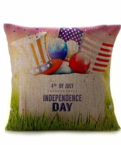 Onlineamericanstore Vintage American Flag Pillow Cases Cotton Linen Sofa Cushion Cover Home Decor Accessories
