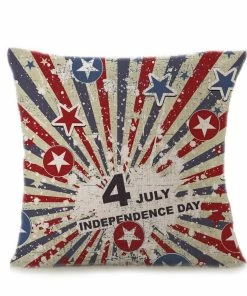 Onlineamericanstore Vintage American Flag Pillow Cases Cotton Linen Sofa Cushion Cover Home Decor Accessories