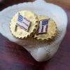 Online American Store Clothing Accessories Vintage Gold Toned American Flag Patriotic Old Glory America U.S.A. Cufflinks Cuff Links