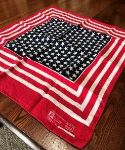 The American Store Vintage Patriotic American Flag PARIS Color Fast Bandanna/Handkerchief