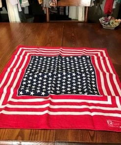 The American Store Vintage Patriotic American Flag PARIS Color Fast Bandanna/Handkerchief