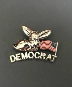 The American Store Accessories Vintage Patriotic Democrat Donkey Pin/Pendant. Democratic Party Donkey Pin With American Flag. Patriotic Jewelry. Political Jewelry.