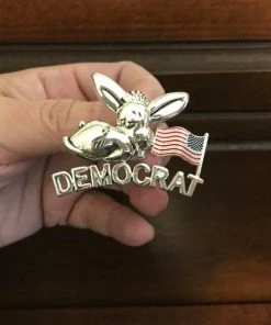 The American Store Accessories Vintage Patriotic Democrat Donkey Pin/Pendant. Democratic Party Donkey Pin With American Flag. Patriotic Jewelry. Political Jewelry.