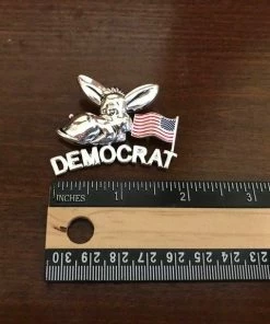 The American Store Accessories Vintage Patriotic Democrat Donkey Pin/Pendant. Democratic Party Donkey Pin With American Flag. Patriotic Jewelry. Political Jewelry.