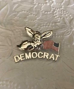 The American Store Accessories Vintage Patriotic Democrat Donkey Pin/Pendant. Democratic Party Donkey Pin With American Flag. Patriotic Jewelry. Political Jewelry.