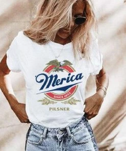 Online American Store Vintage Unisex Merica T-shirt, Fourth Of July Shirt, 4th Of July Shirt, Merica Miller Lite, Merica Miller Lite Tee, Independence Day Women Clothing