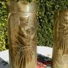 The American Store American Vintage Collection Vintage WW1 American Trench Art Shell Cases. Militaria World War 1. Antique Brass Artillery Shell Case Vases. Sweet Hearts. Remington Gun.