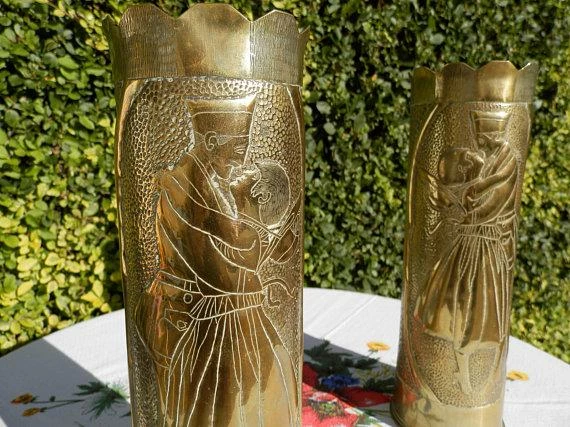 The American Store American Vintage Collection Vintage WW1 American Trench Art Shell Cases. Militaria World War 1. Antique Brass Artillery Shell Case Vases. Sweet Hearts. Remington Gun. 3 The American Store American Vintage Collection Vintage WW1 American Trench Art Shell Cases. Militaria World War 1. Antique Brass Artillery Shell Case Vases. Sweet Hearts. Remington Gun.