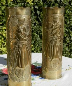 The American Store American Vintage Collection Vintage WW1 American Trench Art Shell Cases. Militaria World War 1. Antique Brass Artillery Shell Case Vases. Sweet Hearts. Remington Gun. 14 The American Store American Vintage Collection Vintage WW1 American Trench Art Shell Cases. Militaria World War 1. Antique Brass Artillery Shell Case Vases. Sweet Hearts. Remington Gun.