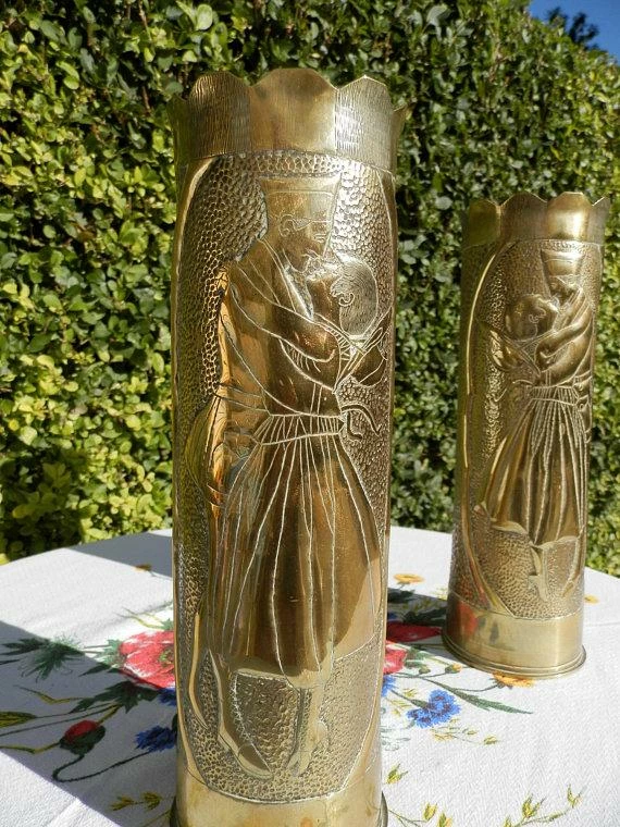 The American Store American Vintage Collection Vintage WW1 American Trench Art Shell Cases. Militaria World War 1. Antique Brass Artillery Shell Case Vases. Sweet Hearts. Remington Gun. 12 The American Store American Vintage Collection Vintage WW1 American Trench Art Shell Cases. Militaria World War 1. Antique Brass Artillery Shell Case Vases. Sweet Hearts. Remington Gun.