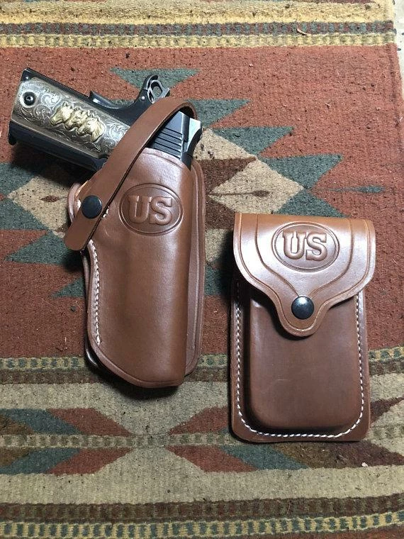 The American Store Military Clothing & Accessories Western Leather Holster & Magazine Pouch Fits Colt 45 Model 1911 Springfield Ruger Remington RIA Citadel Kimber 3 The American Store Military Clothing & Accessories Western Leather Holster & Magazine Pouch Fits Colt 45 Model 1911 Springfield Ruger Remington RIA Citadel Kimber