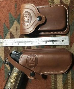 The American Store Military Clothing & Accessories Western Leather Holster & Magazine Pouch Fits Colt 45 Model 1911 Springfield Ruger Remington RIA Citadel Kimber
