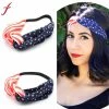 Onlineamericanstore Women American Flag Sporting Sweatband Stretch Headband Hair Band Hairbands Bandana Headwrap Girls Hair Accessories