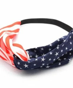 Onlineamericanstore Women American Flag Sporting Sweatband Stretch Headband Hair Band Hairbands Bandana Headwrap Girls Hair Accessories