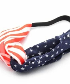 Onlineamericanstore Women American Flag Sporting Sweatband Stretch Headband Hair Band Hairbands Bandana Headwrap Girls Hair Accessories