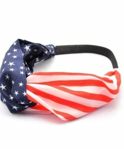 Onlineamericanstore Women American Flag Sporting Sweatband Stretch Headband Hair Band Hairbands Bandana Headwrap Girls Hair Accessories